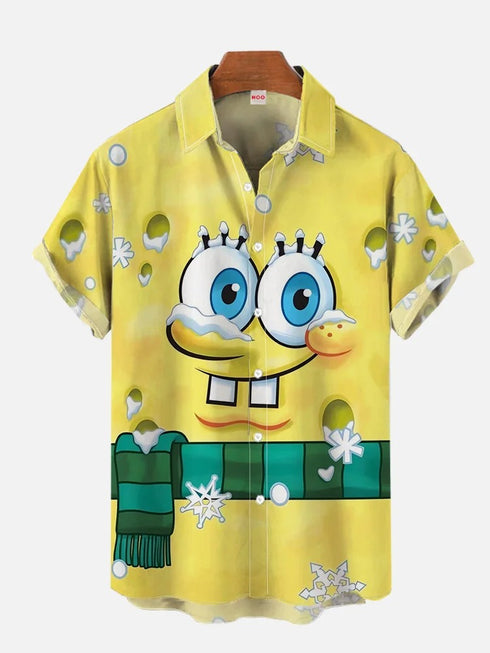 Men's Christmas Funny Graphic Short Sleeve Hawaiian Shirt